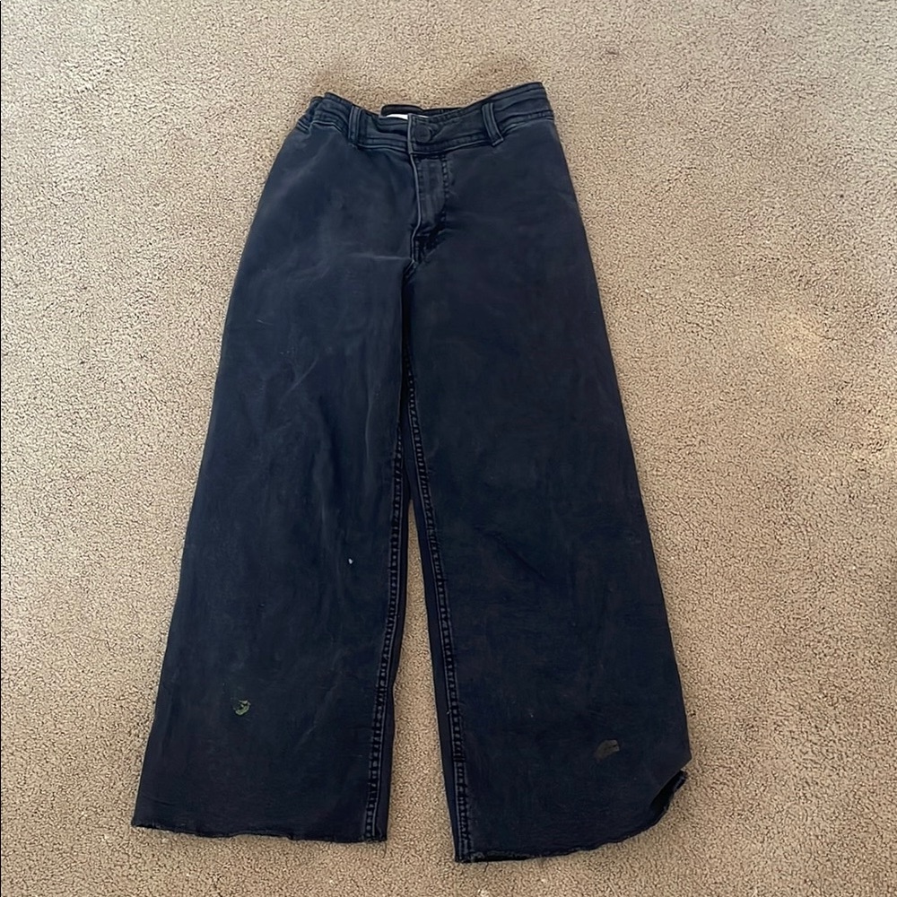 Zara Kids Black Wide-Leg Jeans